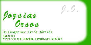 jozsias orsos business card